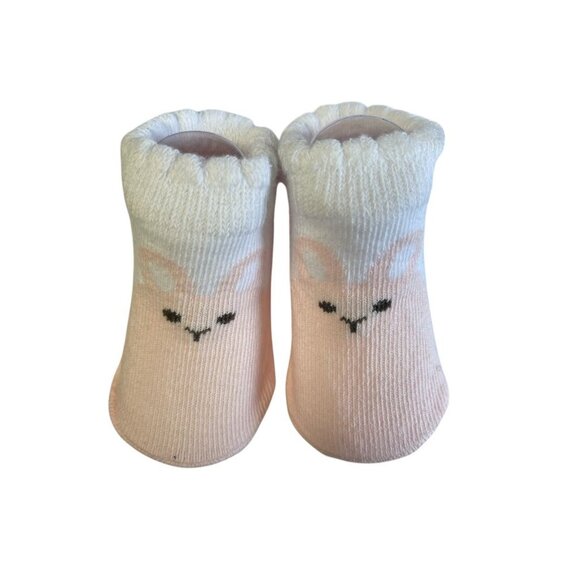 Little Me Baby Bunny Hat & Socks Set With Fluffy Ears & Pink Bow - Picture 2 of 3